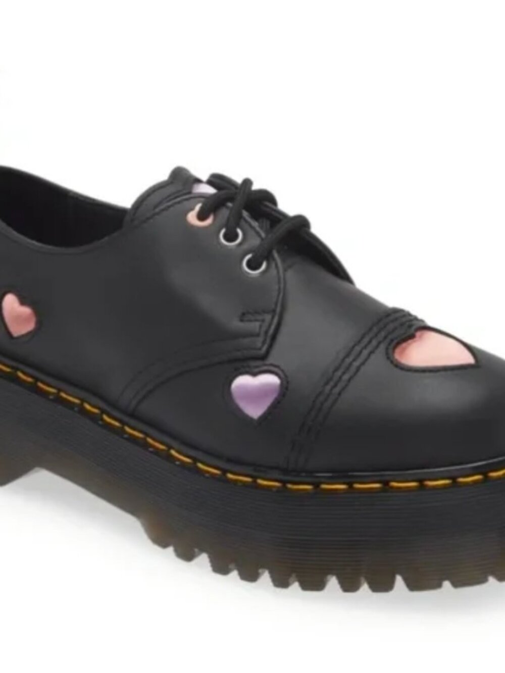 Brand New Dr Martens AirWair 1461 Quad Heart Leather Platform Oxfords